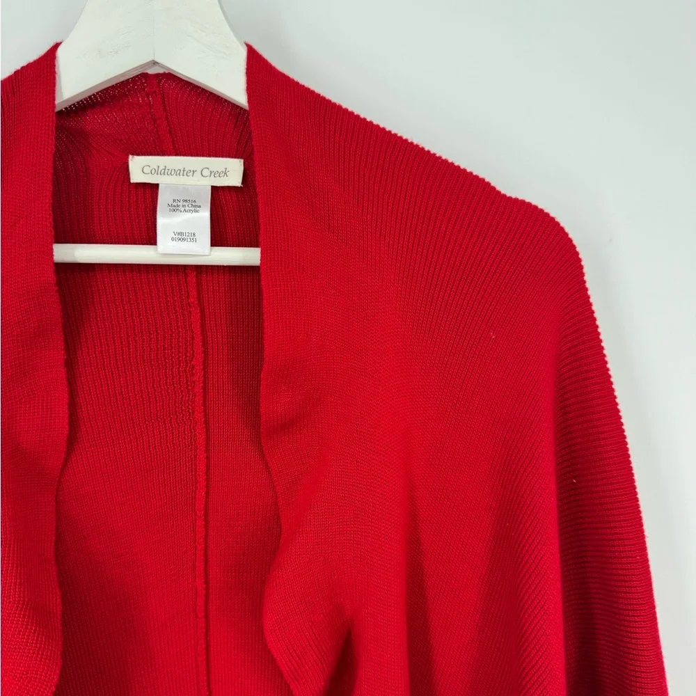 Coldwater‎ Creek ribbed knit ruffle shawl/wrap/poncho
